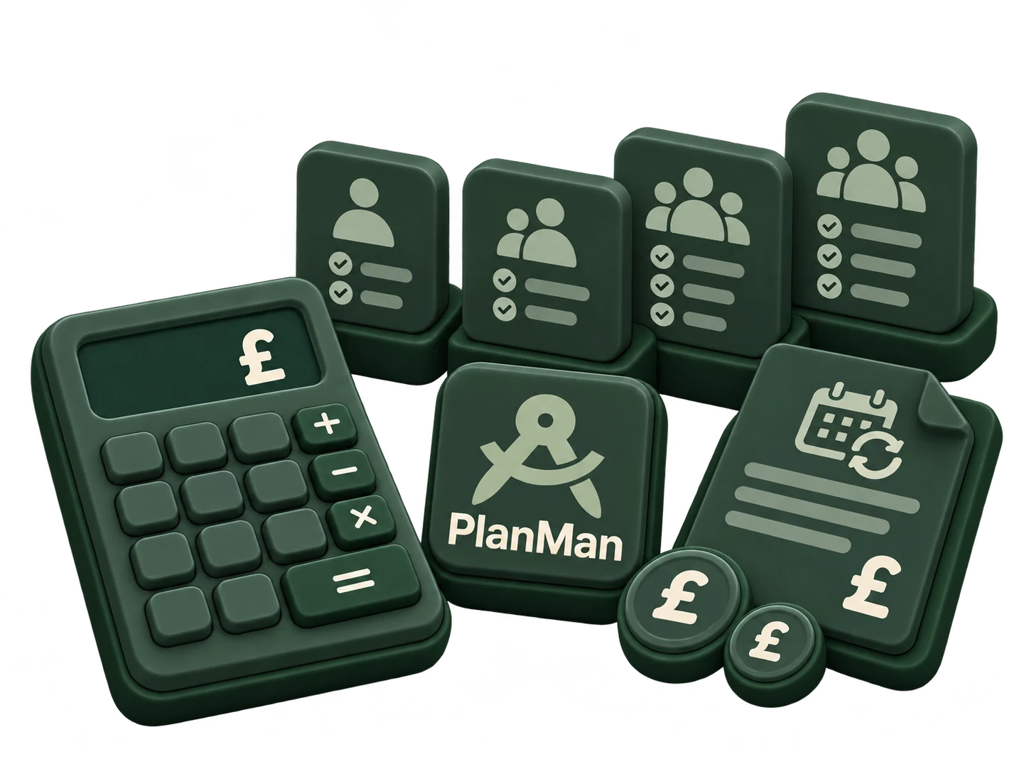 Calculator, practice subscription plans and billing documents with PlanMan branding